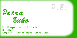 petra buko business card